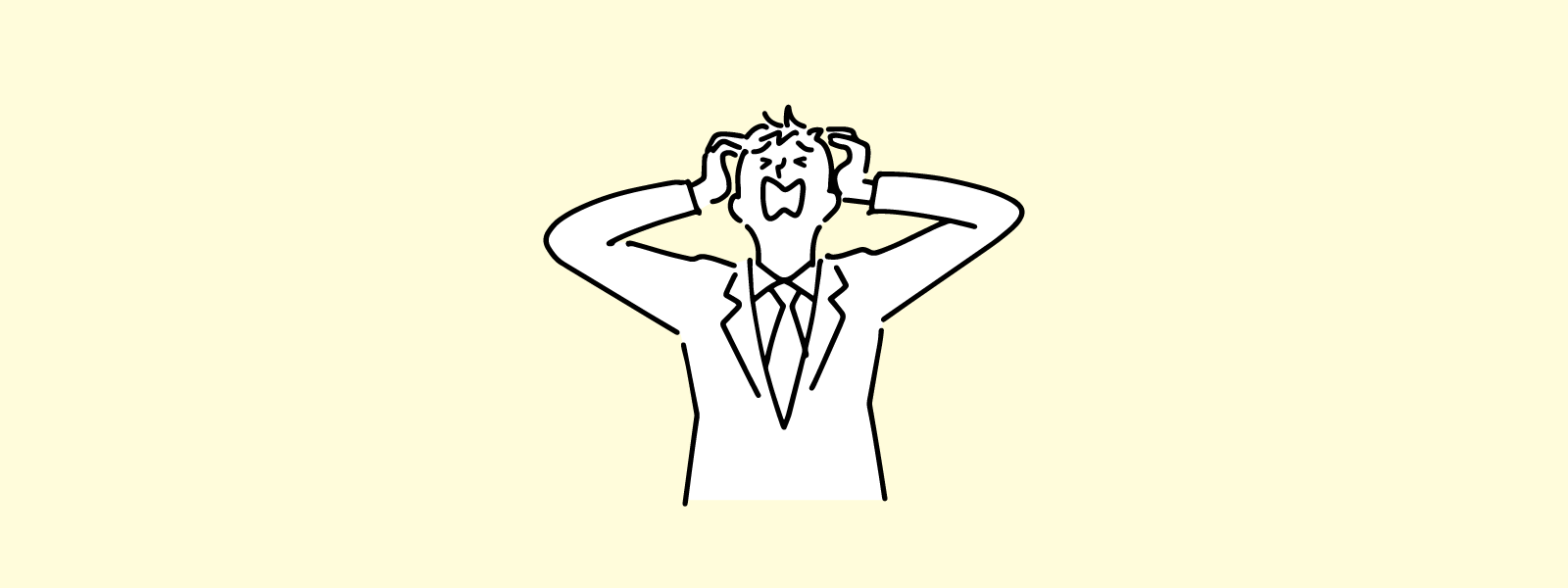 頭を抱える男性のイラスト